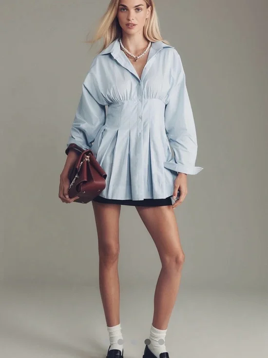 NWT Maeve Long-Sleeve Cinched
Buttondown Shirt - Picture 4 of 9